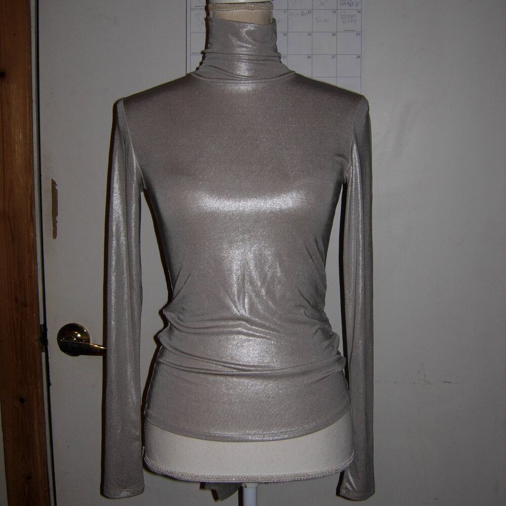 Express Biege Shimmery Turtleneck XS